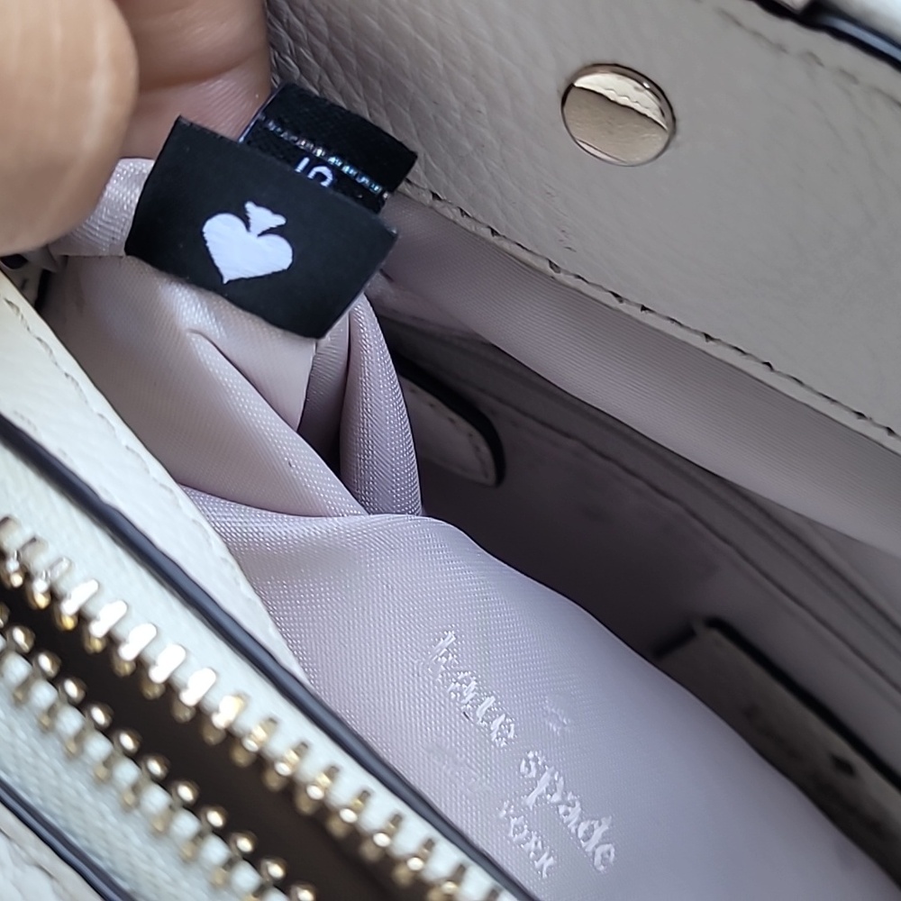 Kate Spade Cream and Tan Satchel With Gold Tone Accents - Picture 13 of 15